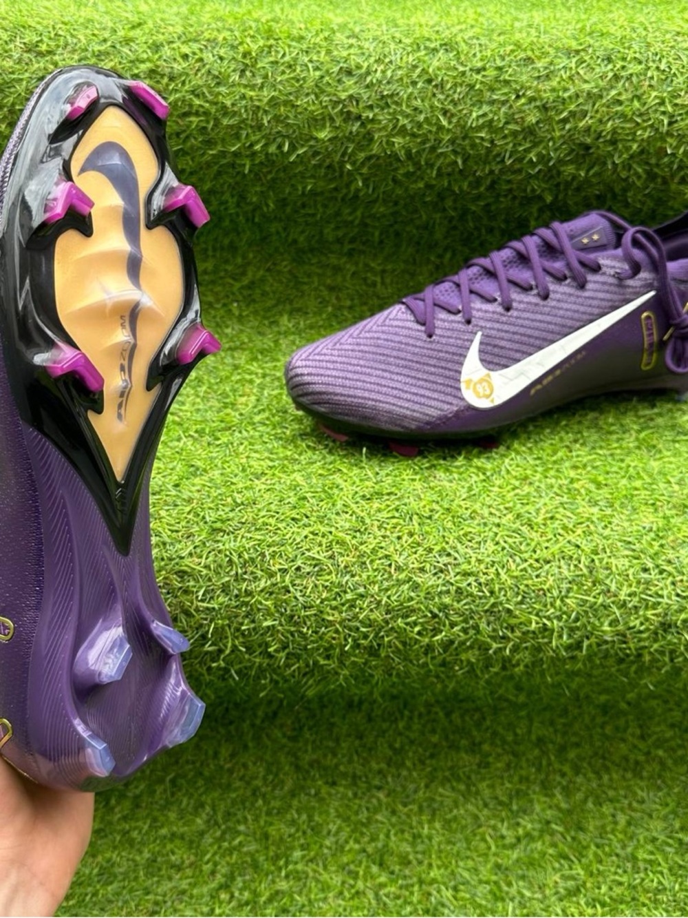 Nike Zoom Mercurial Vapor16EliteFG Kylian Mbappe Grand Purple Elite SoccerCleats - Picture 3 of 7